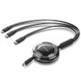 Vention Cable USB 3 en 1 TRKBBE con USB-C y Lightning, 1.1m, Negro